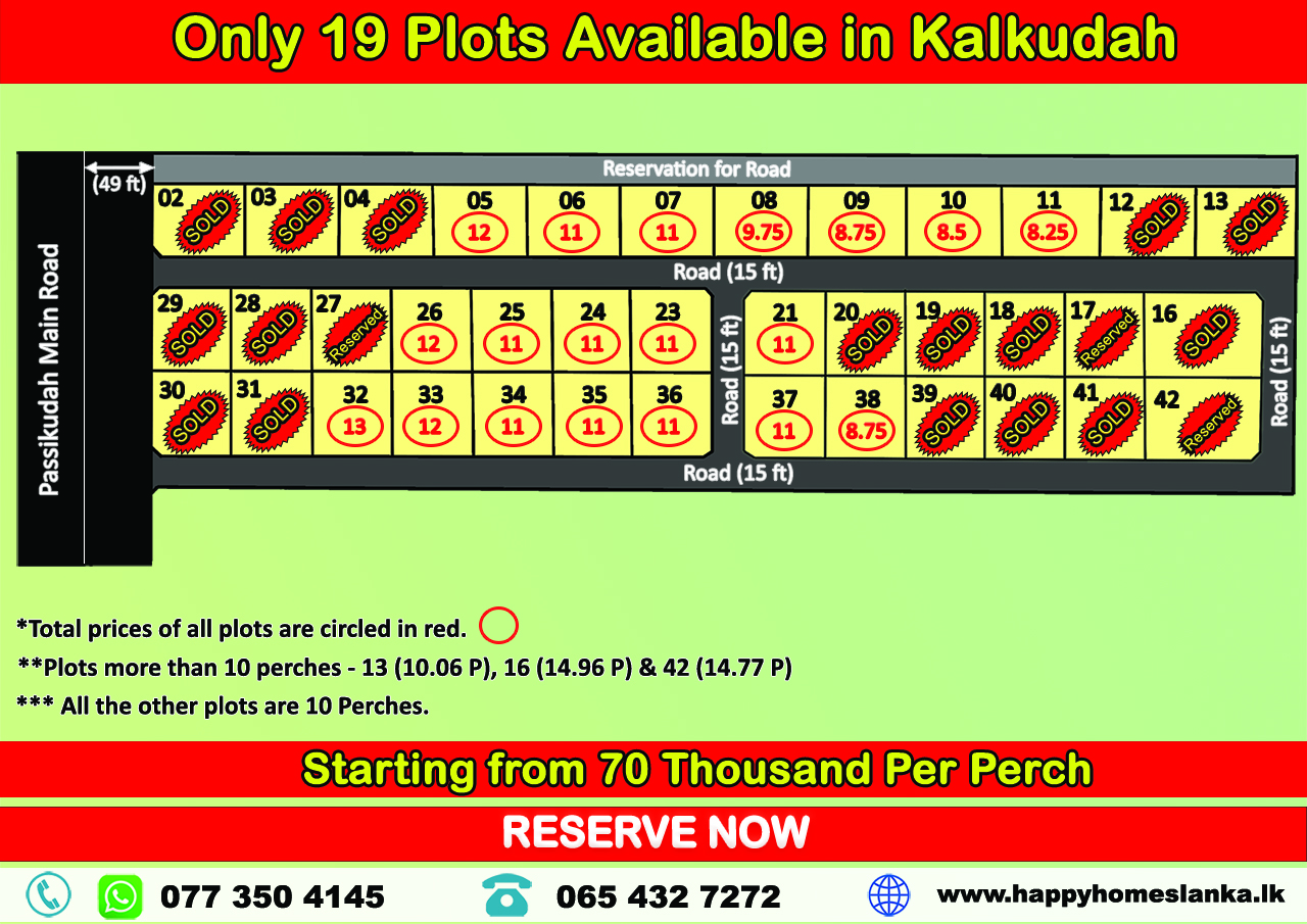 10 Perch Land Plots for Sale in Kalkudah – L4A004