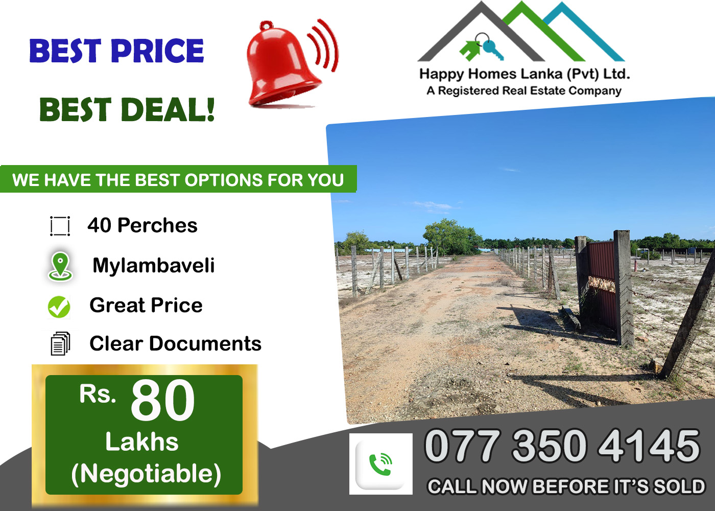 Land for Sale in Mylampavely – HHL0884