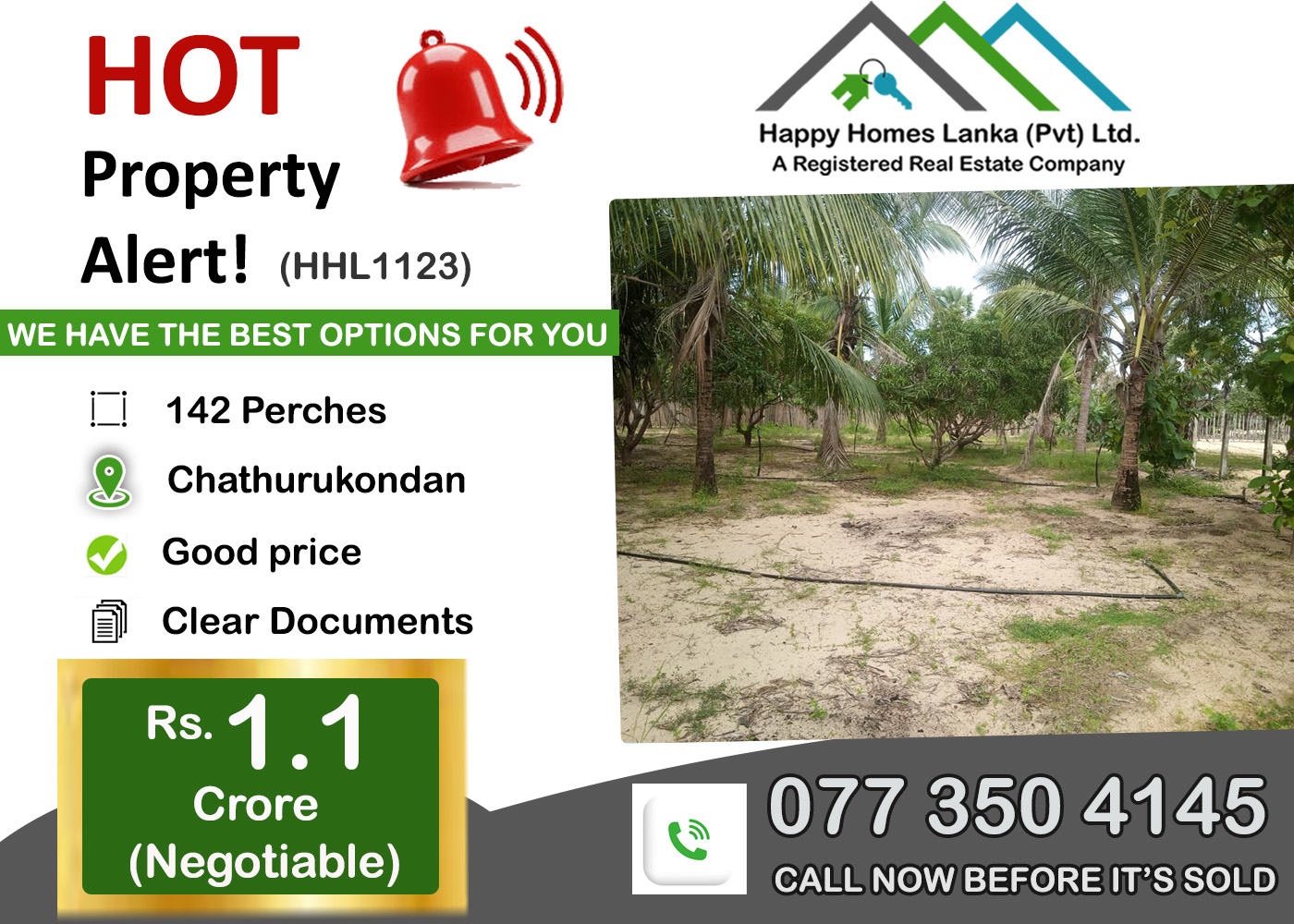 Land for Sale in Chathurukondan – HHL1123